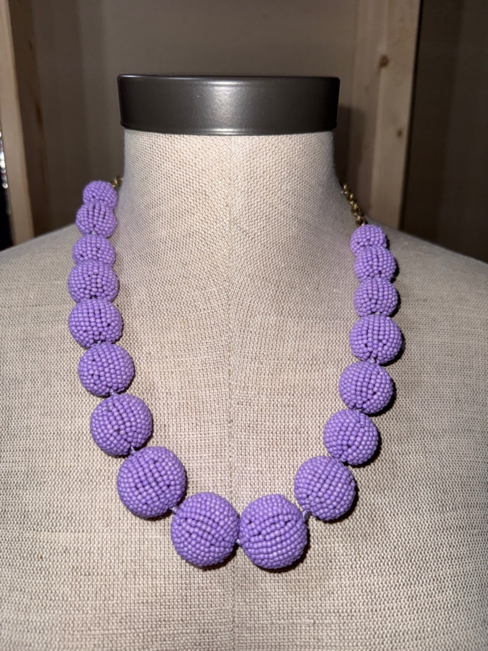 J. Crew Lavender Beaded Statement Necklace